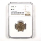1925 Indian Head Buffalo Nickel MS 65 NGC 5c Coin SKU:I11721