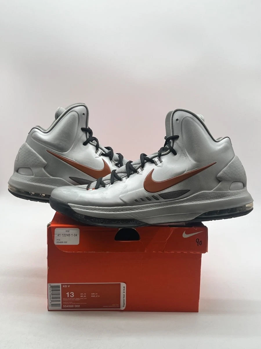 Nike KD 5 Texas 554988-002 Men\'s Sz 9.5 Metallic Silver Orange Basketball Nike KD 5 Texas 554988-002 Men main image 2