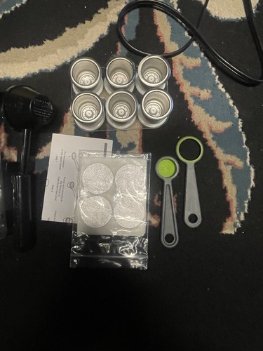 Nespresso Pixie Espresso Machine Thermo Frother Strainer Coffee Set Silver - Picture 7 of 7