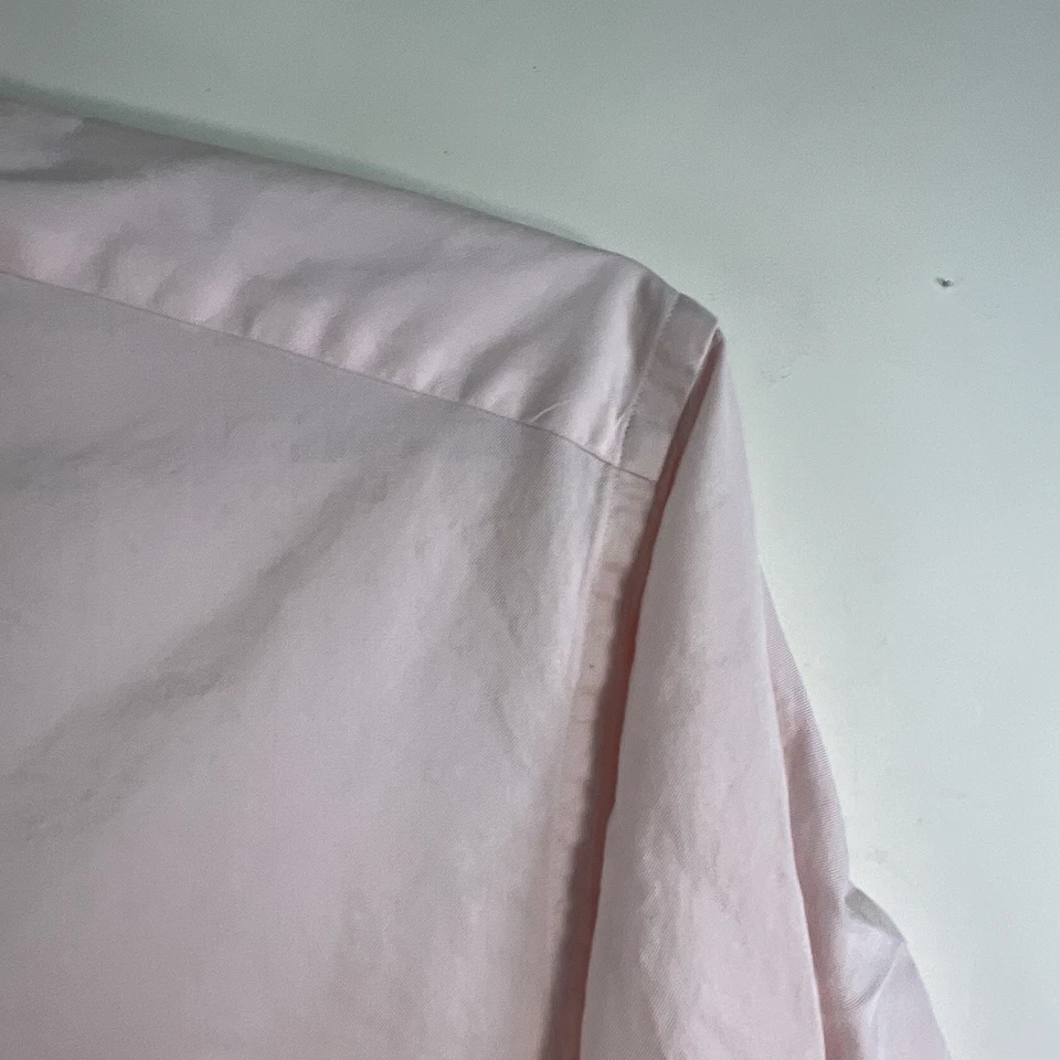 Camisa Lorenzini Italiana Algodón Abotonada Hombre Talla 16 Rosa Manga Larga Foto 2 de 4