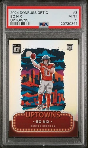 2024 PANINI DONRUSS OPTIC UPTOWNS #3 BO NIX PSA 9