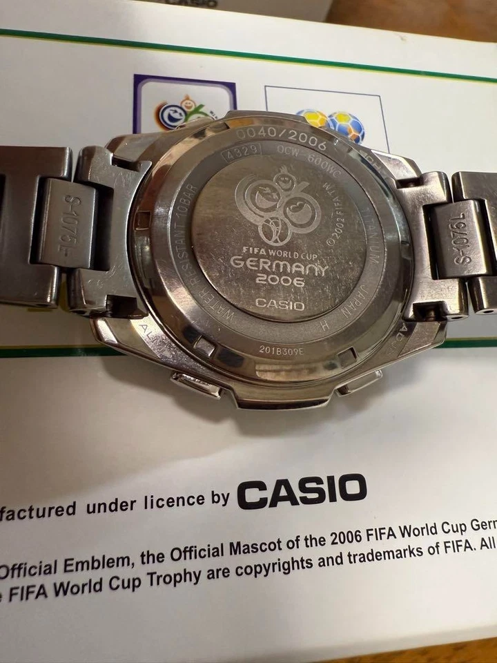 CASIO 2006 Limited Edition OCEANUS Germany World Cup Radio Solar Titanium Japan - Изображение 3 из 4