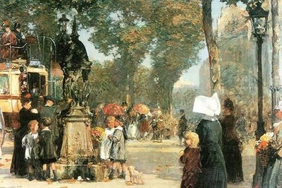 Parisian Street Scene Frederick Childe Hassam Poster Print