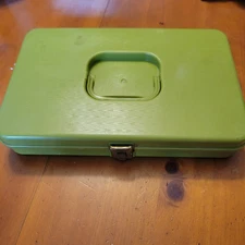 Vintage 1970’s Wil-Hold Wilson Mfg Corp Avocado Sewing Box With Handle