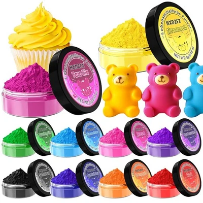 HXDZFX Lebensmittelfarbe Pulver - 10 Lebensmittelfarben Set, Konzentriertes Pulver Food