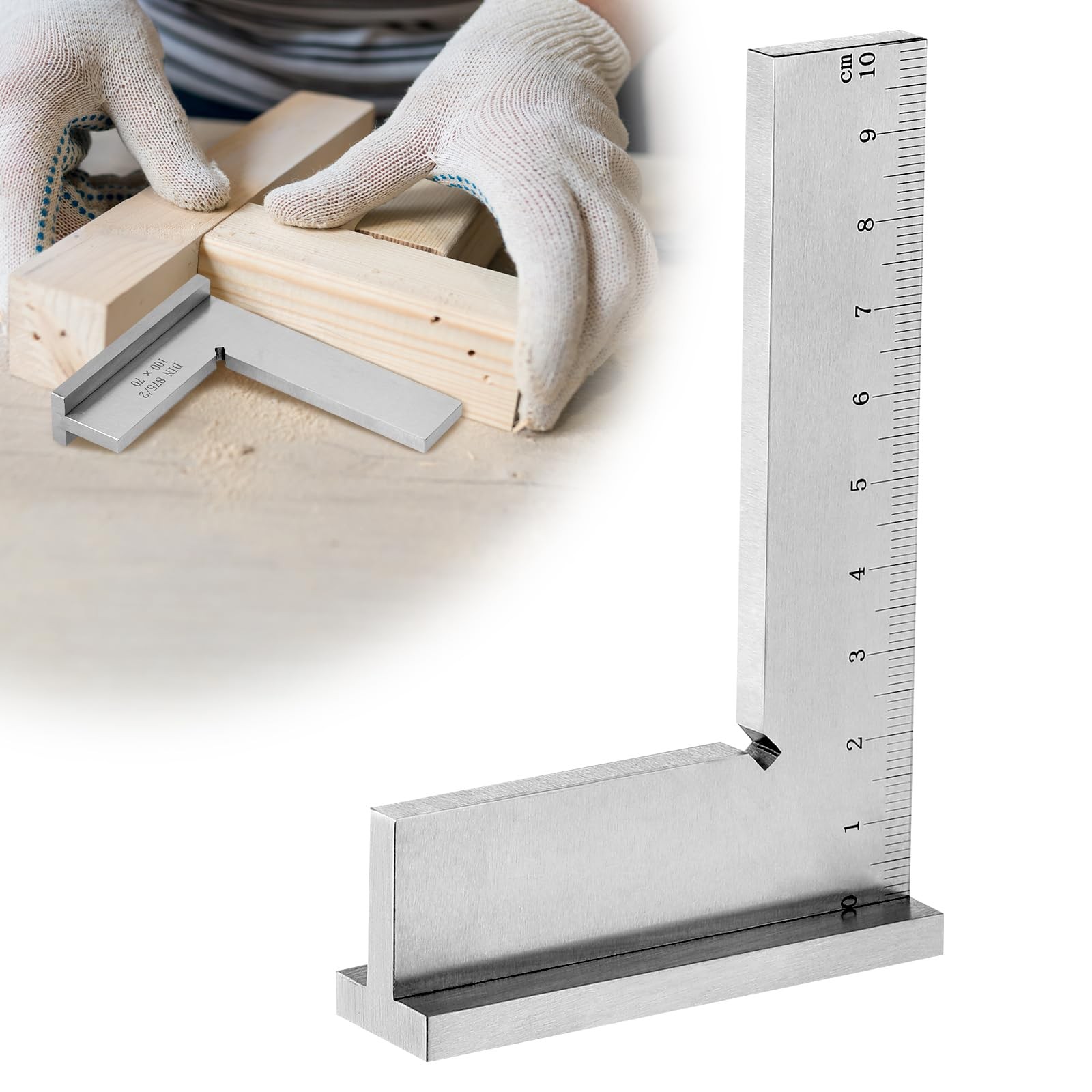 Équerre à chapeau avec blocs d'angle droit en acier pour menuiserie de précision 300mm