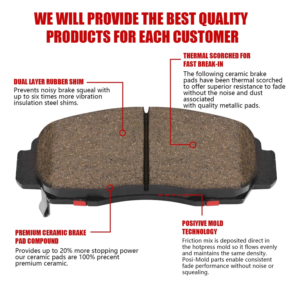 Low Dust Front Brake Pad Set Ceramic for Acura RL 1999-2004 All Models - Image 4 of 4