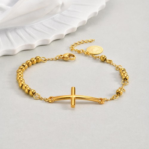 Pulsera Virgen María Jesús Cruz Cuentas Creencias Religiosas Cristianas Oración - Imagen 7 de 16