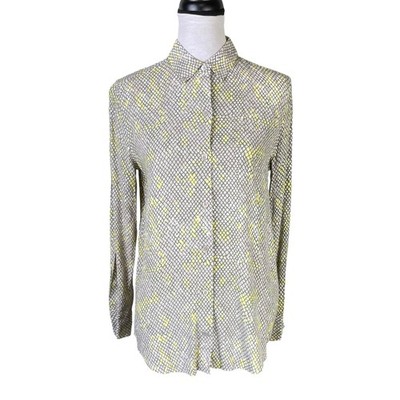 Equipment Femme XS Essential Silverline Snake Print Long Sleeve Button Down Top