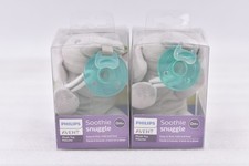 Lot of 2 Philips Avent Soothie Snuggle Elephant Plush Detachable Pacifier 0m
