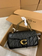 C.OACH CP150 Black Tabby Shoulder Bag 26 Leather Outlet