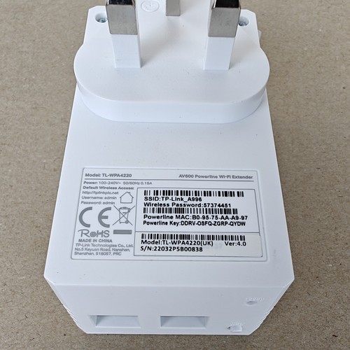 TP-LINK TL-WPA4220 WLAN AV600 AddON POWERLINE WLAN EXTENDER BOOSTER - Bild 3 von 6