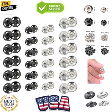 120 Sets Sew-on Snap Buttons Metal Snaps Fasteners Press Studs Buttons for Se...