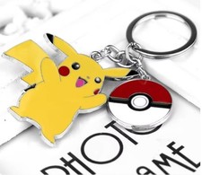 Pikachu Pokemon Keychain Metal Pokeball Charm Key Ring Cute Anime Gift