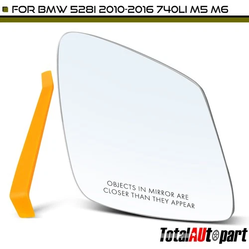 Mirror Glass Heated w/ Power Adjust for BMW 528i 2010-2016 740Li M5 Passenger