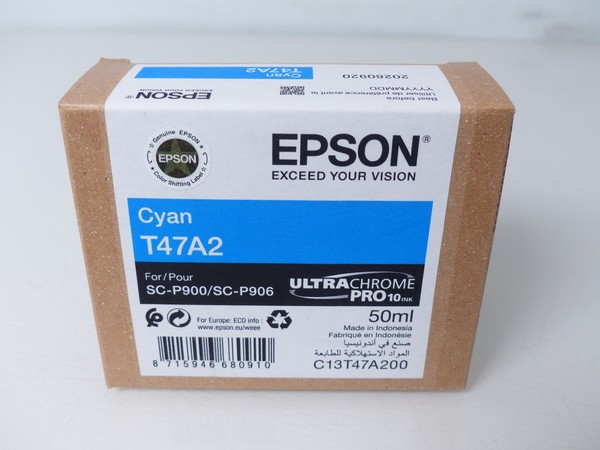 Epson T47A2 Cyan Blau 50Ml FüR SC-P900 SC-P906 Druckerpatrone Tinte #21 Kt-image