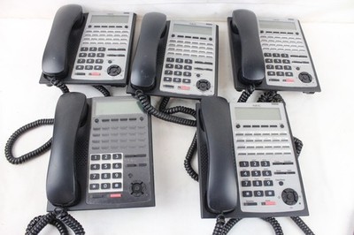 5 Used NEC IP4WW-24TXH-B-TEL (BK) Telephone Digital 24 Button Backlit Dialpad