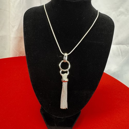 Napier Silver Tone Tassel Necklace