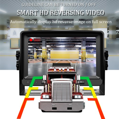 9/7" Quad Split Monitor DVR AHD 1080P Backup Camera DC12-24V For Truck Reversing - Picture 15 of 20