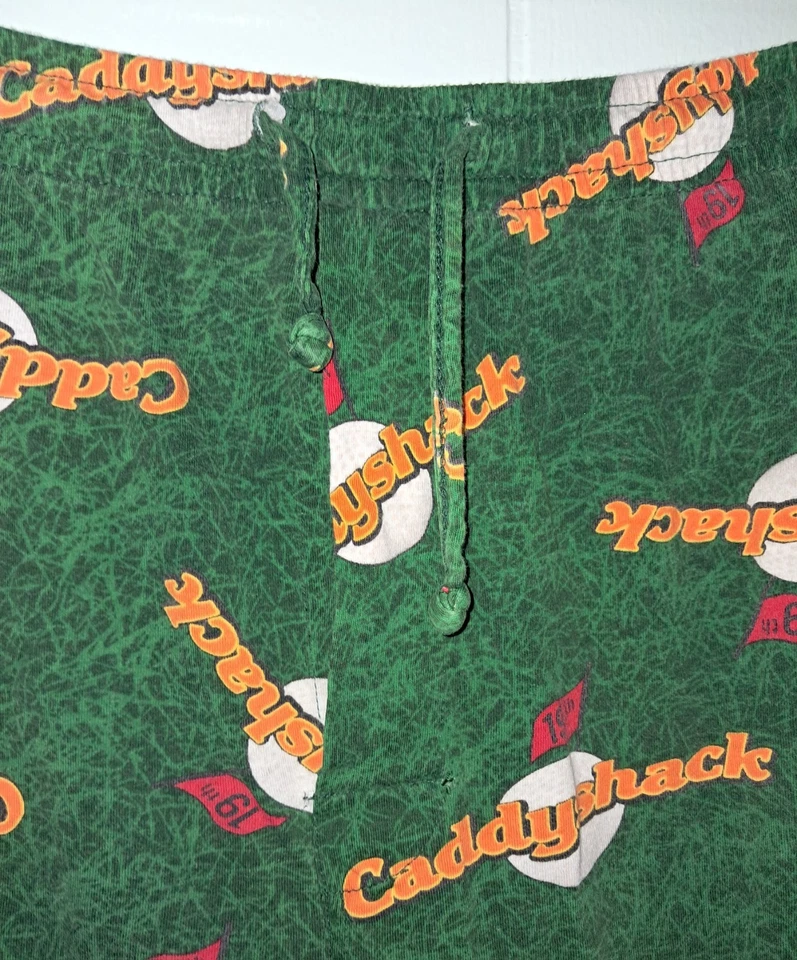 Pantalones de pijama vintage Caddyshack para hombre grandes 36-38 ropa de salón de película verde Foto 3 de 4