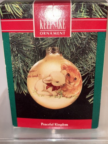 Ornamento de sello vintage Reino pacífico 1990 El león y el cordero - Imagen 5 de 7