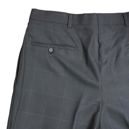 Hart Schaffner & Marx Pleated Front 2pc Black Suit/40R Jacket/ 34/32 Pant Plaid - Picture 17 of 18