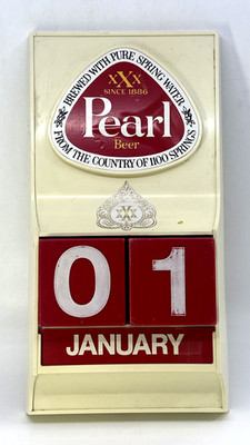 VINTAGE! PEARL Beer Rotating Block Calendar Texas Brewery Advertising