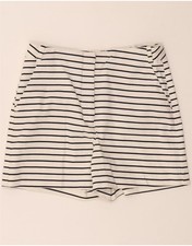 ZARA Womens Chino Shorts Small W28 White Pinstripe BY08