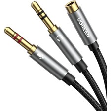 Kabel splitter 3,5mm Klinke Audiokabel Headset Mikrofon Ohrhörer Adapter