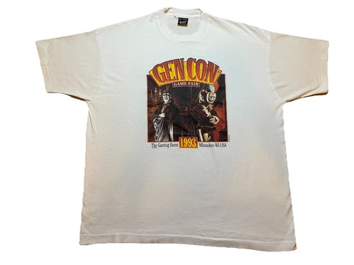 Vintage 1993 GenCon Game Fair Single Stitch White 2XL Made In USA Horror Gaming