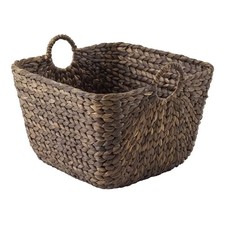 Better Homes Gardens Beachcomber Water Hyacinth Storage Basket Dark Brown New
