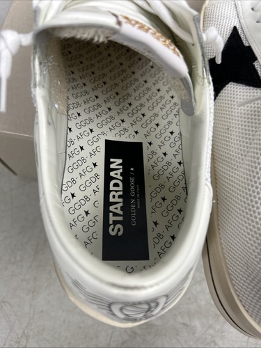 Golden Goose Men's Stardan In White Mesh With Black Suede Star Sz 12 45 - Picture 11 of 14