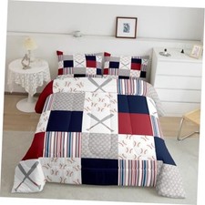 Baseball Comforter Set Size Sports Game Comforter Baseball Twin White Navy