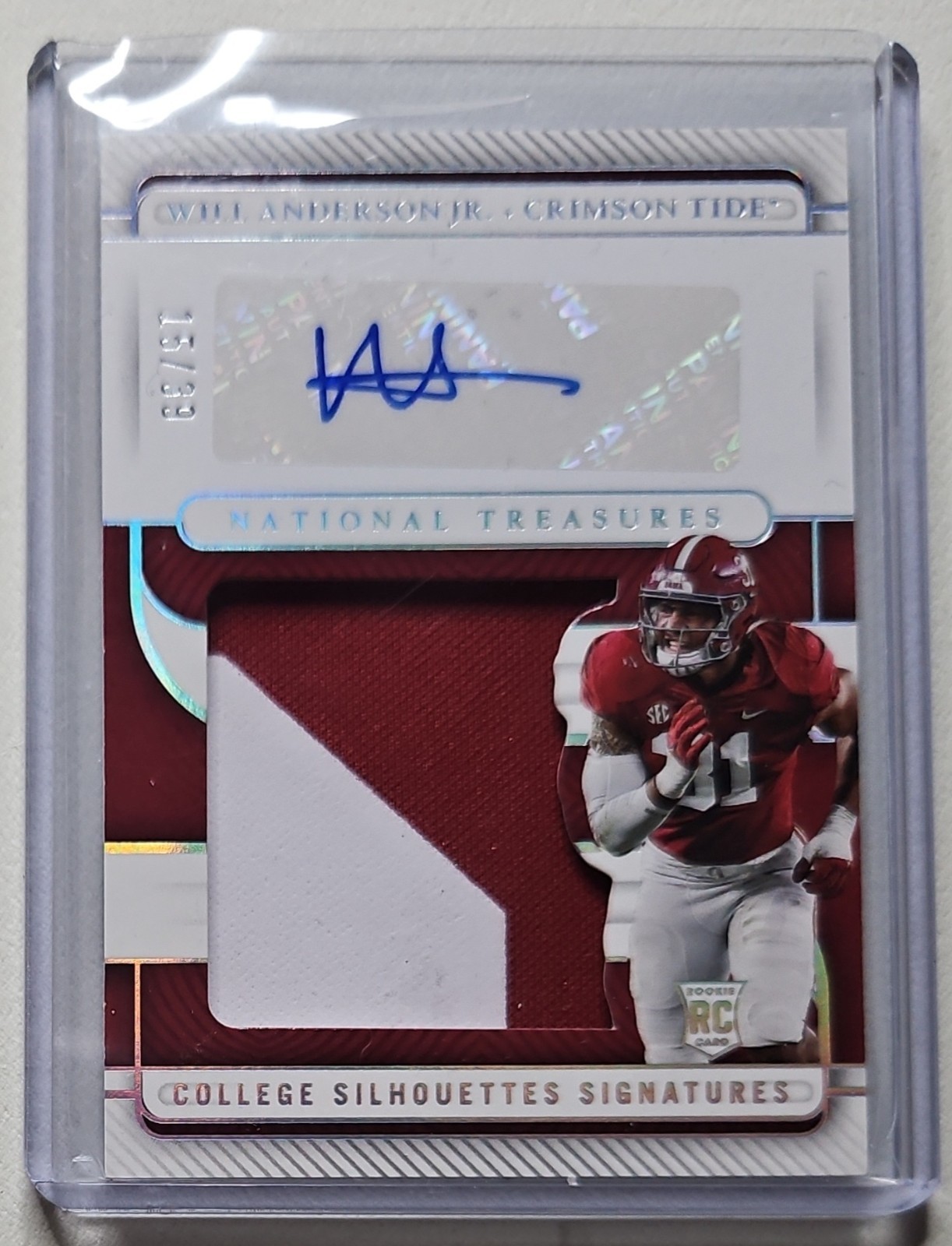 2023 PANINI NATIONAL TREASURES ALABAMA WILL ANDERSON JR /39 AUTO RELIC ROOKIE 🔥 view 2