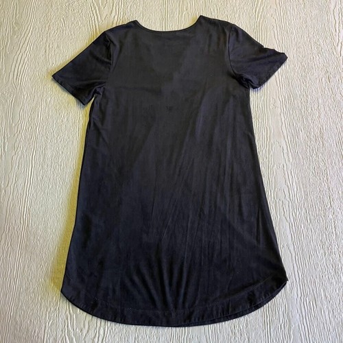 Z Supply V Neck Mini Black Shirt Dress Size Medium Women's Short Sleeve Goth - Picture 2 of 12