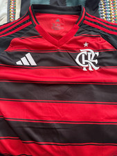 adidas Flamengo Home Shirt 2XL Red/Black Striped Short Sleeve Football