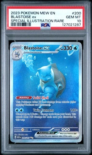 2023 POKEMON MEW EN-151 SPECIAL ILLUSTRATION RARE #200 BLASTOISE EX PSA 10