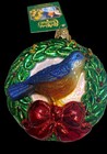 Old World Christmas Glass Ornament, Calling Bird 3” New With Tags Mint