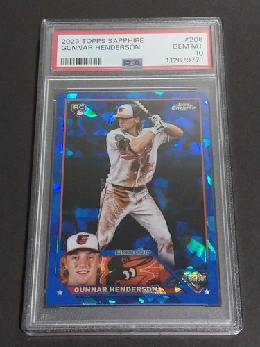 GUNNAR HENDERSON RC 2023 Topps Chrome Sapphire MLB Rookie Card PSA 10 Gem Mint