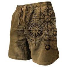 Men's Sweat Shorts Beach Shorts Terry Shorts Drawstring Elastic Waist 3D Print G