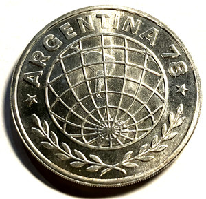 elf Argentina 3,000 Pesos 1978 World Cup Soccer Silver Proof