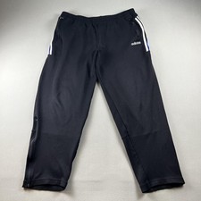 Vintage Adidas Track Sweatpants Mens Large Black 3 Stripes Logo Athletic Fit 90s