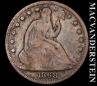 1868 Seated Liberty Half Dollar - Scarce  Semi-key  Better Date  #L5134