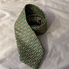 Vineyard Vines Green Silk Tie Handpicked by Shep Ian Cocktail Drink Pattern