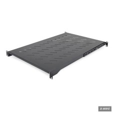 Vented 1U 4-Post Server Rack Shelf, Adjustable Depth, 150Lb Capacity, Black