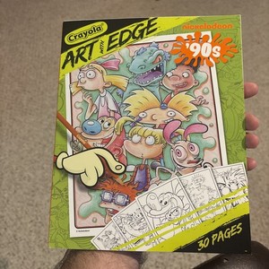 Crayola Art with Edge Coloring Book Green & Orange 90's Nickelodeon Characters