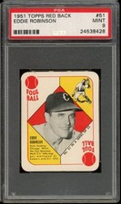 1951 Topps Red Back Baseball #51 Eddie Robinson PSA 9