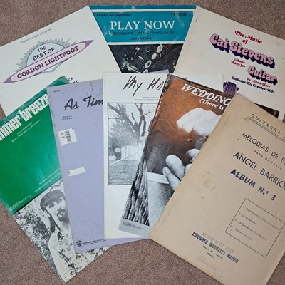 8 Vtg Song Book Sheets Cat Stevens Harry Phillips Gordon Lightfoot Warner Bros