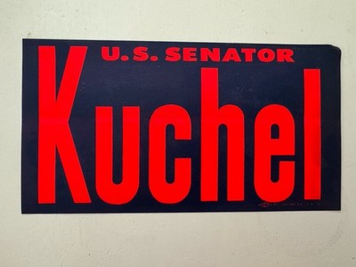 Kuchel California U.S. Senator Sticker 7.5'' x 4''
