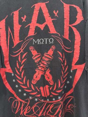 W.A.R. We All Ride Clothing Brand Black Graphic Print T Shirt 2X XXLARGE Moto - Picture 2 of 12